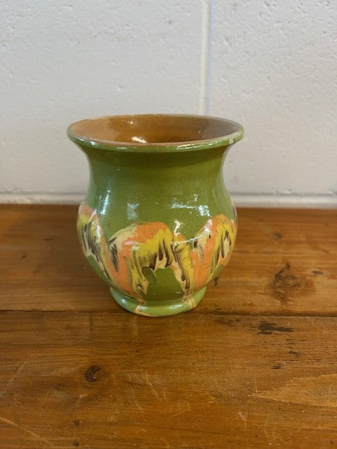 Vintage Glazed Small Hungarian Ceramic Jug #6477 from Byron