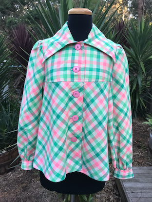 1970s Swing Coat/ Jacket  #C242  FREE AUS POSTAGE