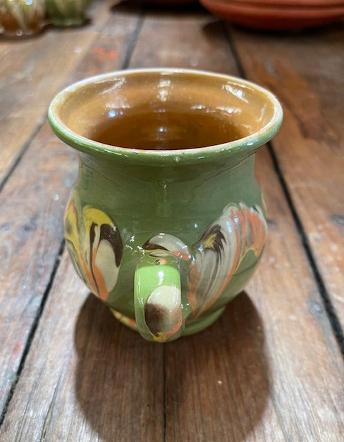Vintage Hungarian Hand - Glazed Small Ceramic Jug for Decor #6391, Byron